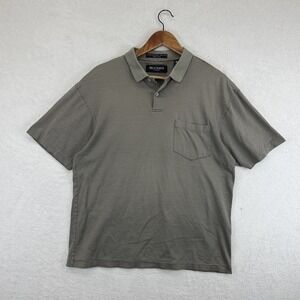 Brandini Polo Shirt Mens Medium Gray‎ Stripe Mercerized Cotton Two Ply Pocket